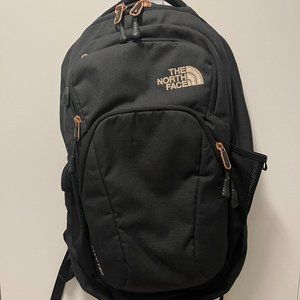 North Face Pivoter Laptop Backpack - Black with Rose Gold